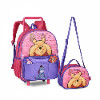 KIT Mochila Carrinho escolar+Lancheira Térmica Pooh e Amigos