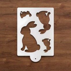 Stencil de Páscoa - Coelhos - 15x20cm - 1 unidade - Cromus - Rizzo