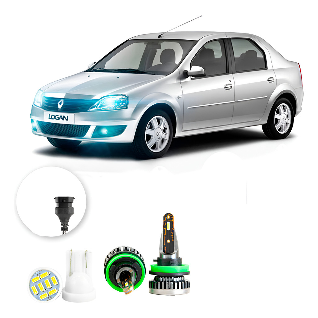 Kit Ultra Led Nano Renault Logan 2011 A 2013 H8 30000lm