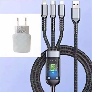 Cabo de carregamento 3 em 1 para carregamento rápido, compatível com diversos sistemas. em Oferta na Shopee