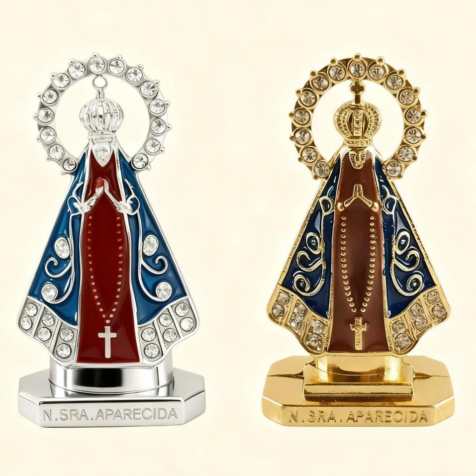 Kit Com 12 Imagem Nossa Senhora Aparecida Painel De Carro - Azul-marinho