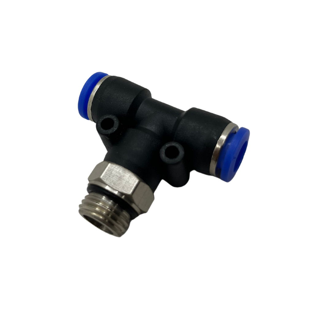 2 Peças - Conexão Pneumática Tee 12mm Rosca Central 1/4 Bsp