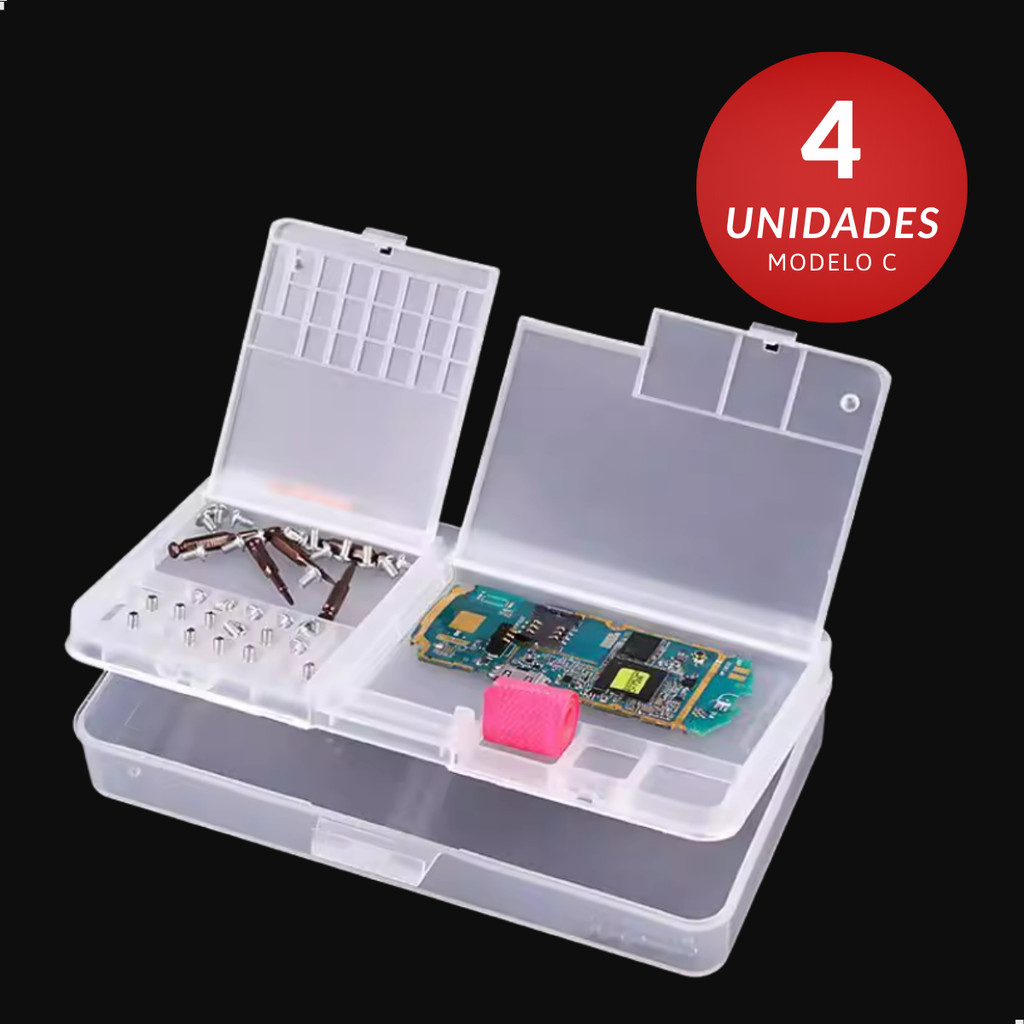 Kit 4 Caixa Organizadora Transparente Componentes Placa Manutenção Celular em Oferta na Shopee