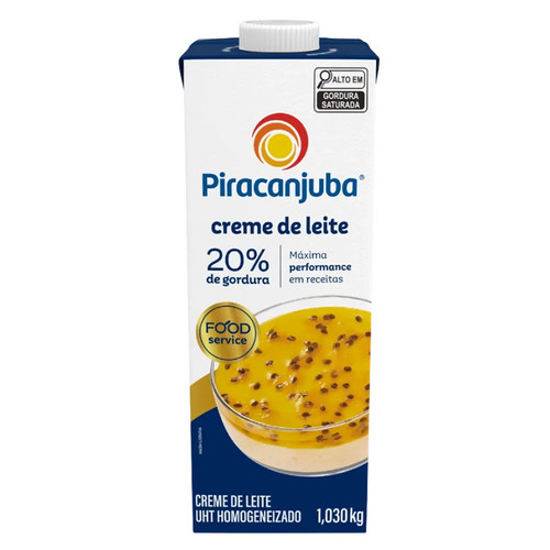 Creme de Leite 20% Gordura 1,030kg Profissional Piracanjuba em Oferta na Shopee