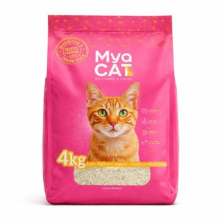Granulado Higiênico de mandioca para gatos Mya Cat 4 kg, leve, super absorvente, forma torrão  firme em Oferta na Shopee