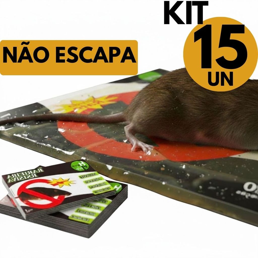 Kit 15 un R@toeira Adesiva Para R@tos Cola Não Escapa Uso Doméstico e Comercial Casa Restaurante Bar em Oferta na Shopee