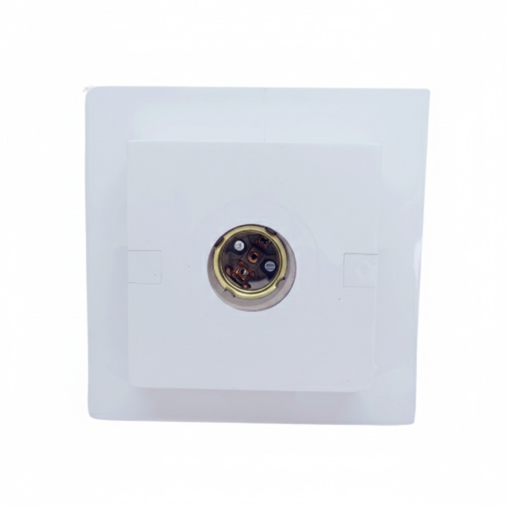 Luminária Plafon Branco Lustre de Teto Quadrado Com Soquete Porcelana E27