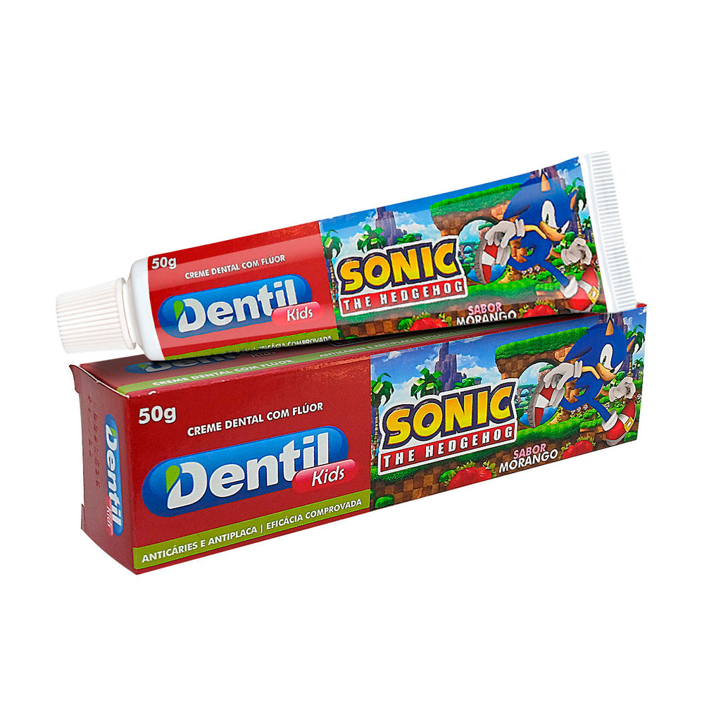 Creme Dental Infantil Sonic Com Flúor e Cálcio 50g Dentil Kids Pasta de dente