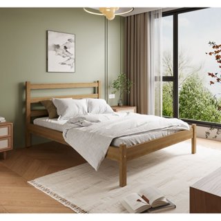 Cama Casal Luiza Rústica 100% Madeira Maciça em Oferta na Shopee