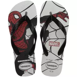 Chinelo Infantil Havaianas Top Marvel Logomania Menino - Preto e Branco