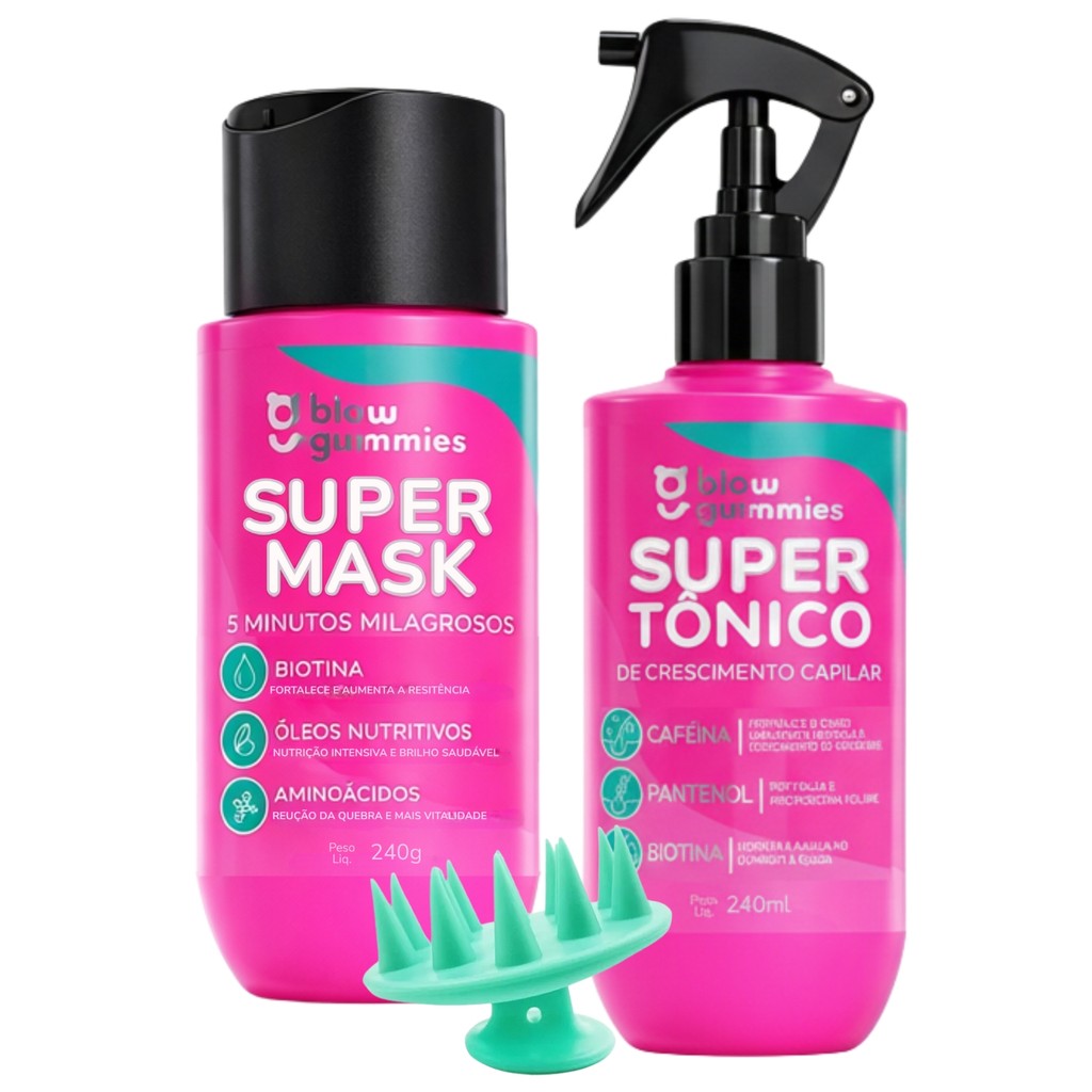 Kit Crescimento Capilar Super Tõnico 240ml+Super Mask 240ml