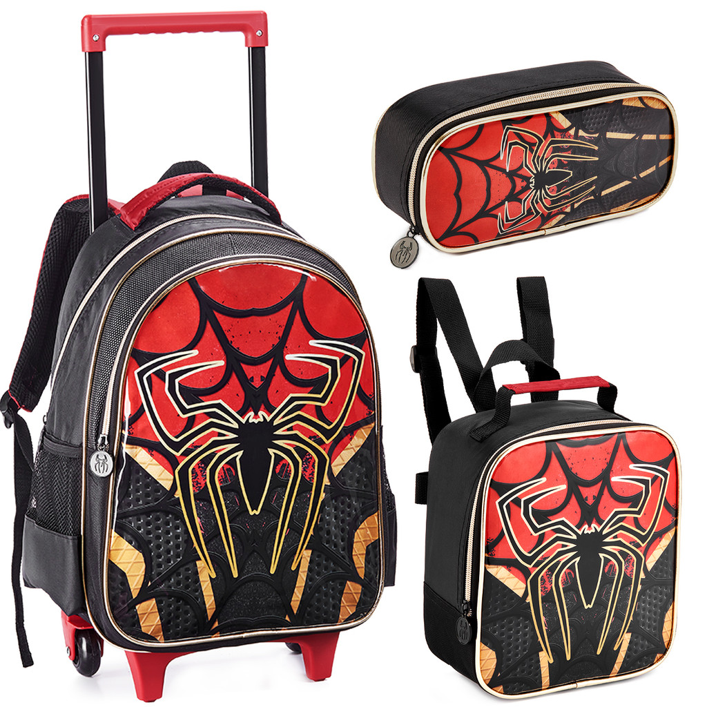 Kit Escolar Mochila Estojo Lancheira Passeio Infantil Menino