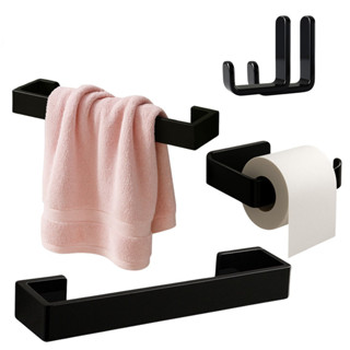 Kit Acessórios Banheiro Toalheiro Porta Toalha Suporte Papel Higiênico Sem Furo em Oferta na Shopee