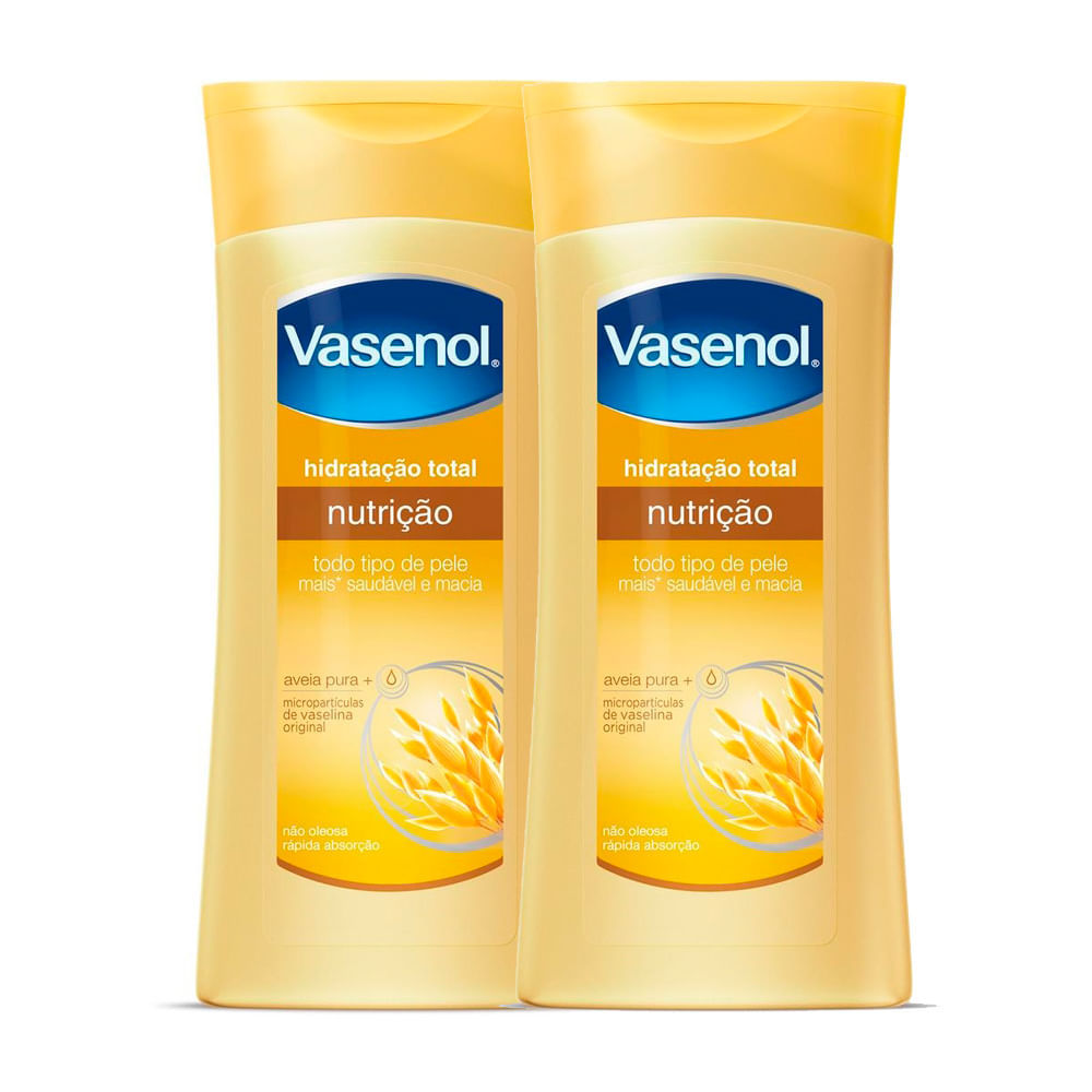 Kit 2 Loção Hidratante Vasenol Hidratação Total Nutrição 200ml em Oferta na Shopee