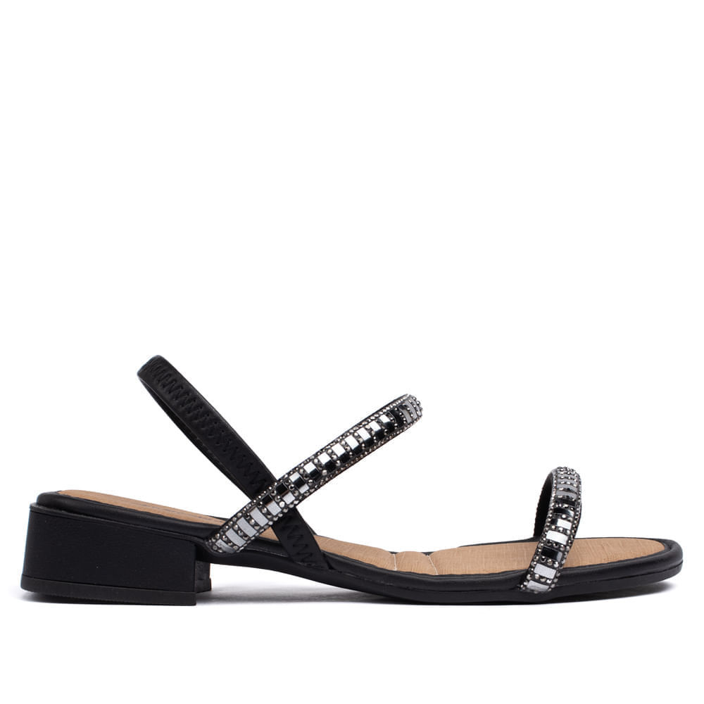 Sandália Feminina Mississipi de Salto Baixo Preto