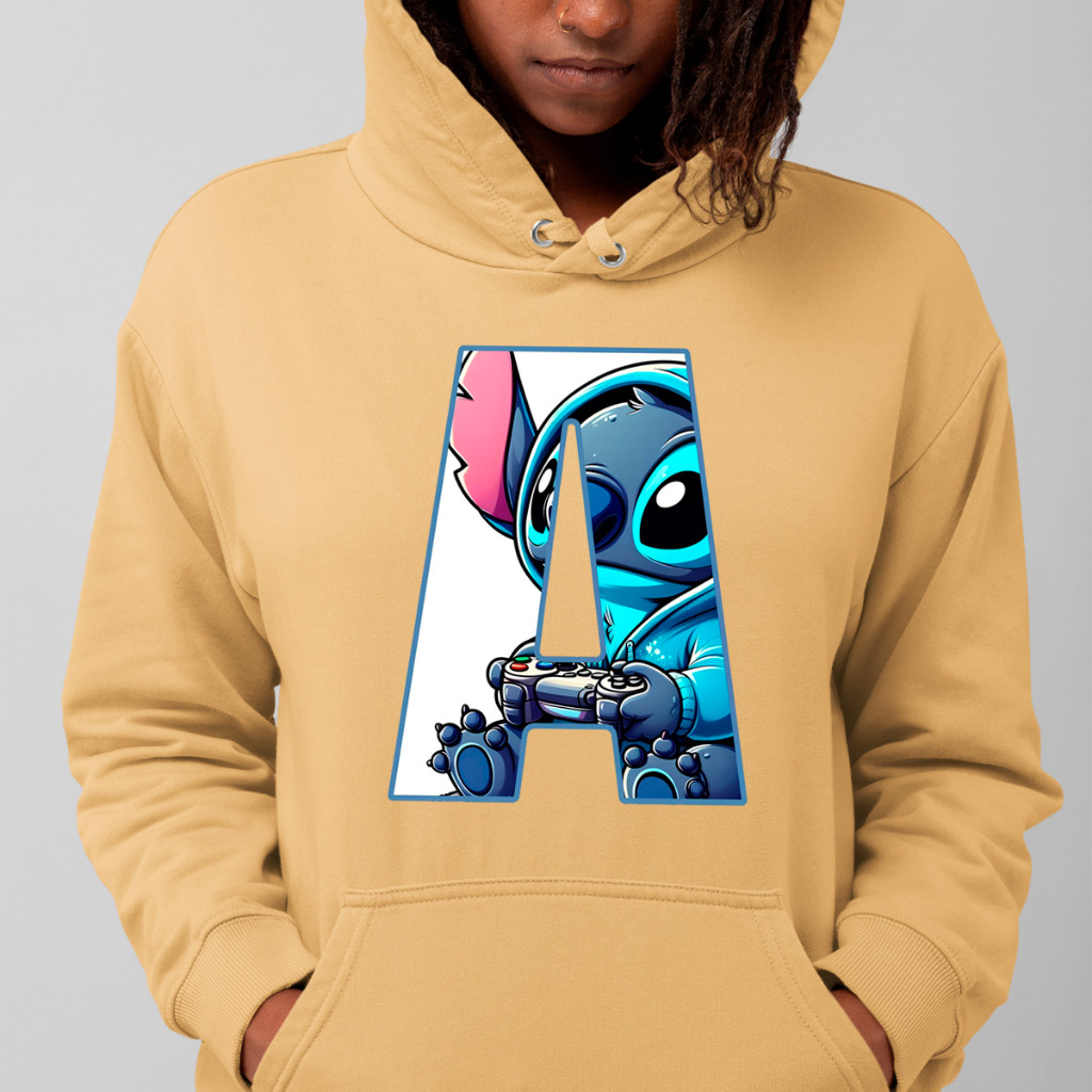 Moletom Canguru Feminino Desenho Lilo Stitch Gamer "A" Blusa 100% Algodão Confortável Cores Top