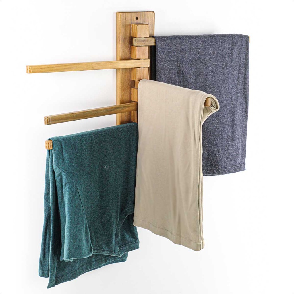 Cabideiro de Madeira Suporte para Roupas Organizador Banheiro Quarto Closet