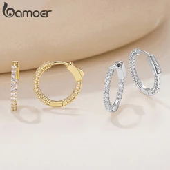 Brincos Bamoer 2 Cores Dourado Brilhante Tempo Para Mulheres Meninas Joias Da Moda