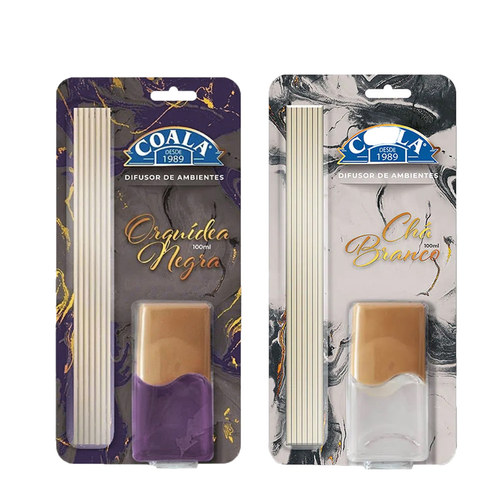 KIT C/2 DIFUSOR COALA CHÁ BRANCO + ORQUÍDEA NEGRA 100ML em Oferta na Shopee
