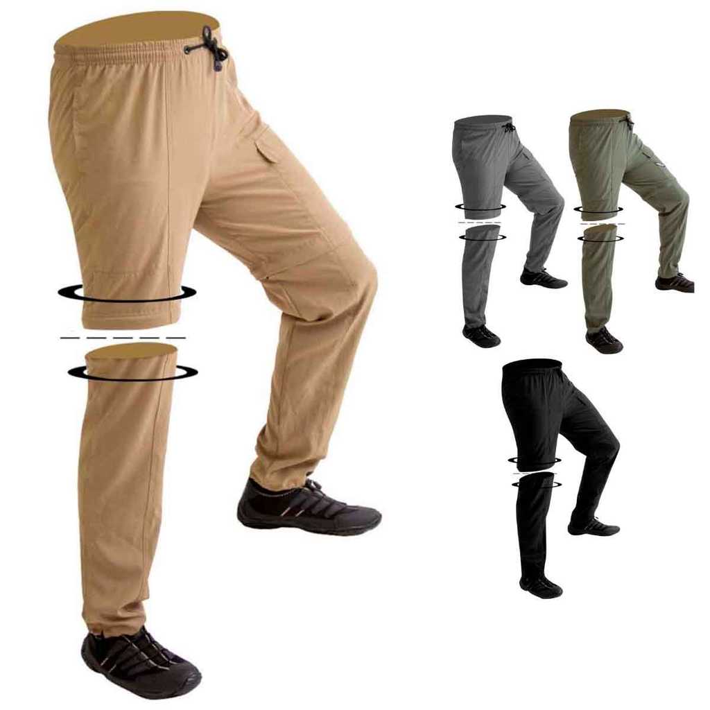 Calça de Pesca Masculina Combat Vira Bermuda para Pesca Mar Negro Várias Cores