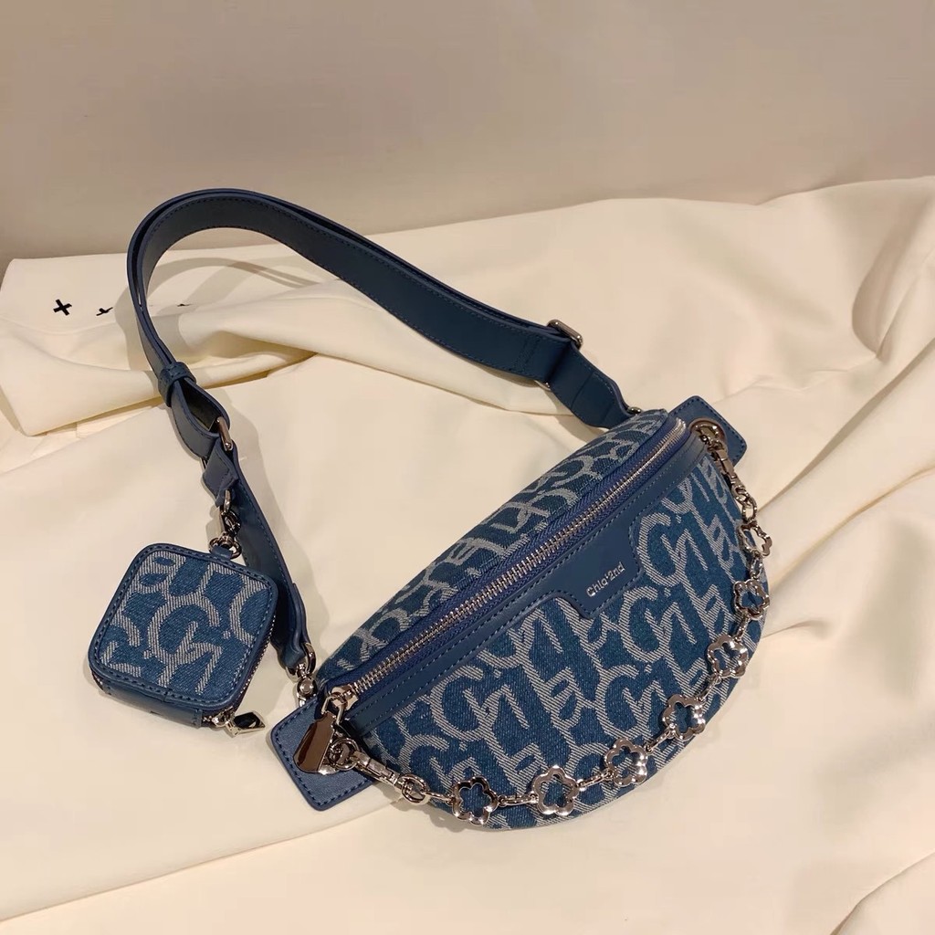 Chio '2nd Moscow Designer Cintura Bolsa Feminina Bolsa de Peito Bolsa de Ombro Bolsa Crossbody Bolsa Jeans de Lona