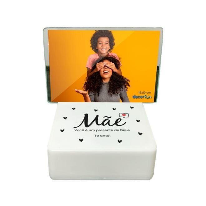 Luminária Box Porta Retrato Mãe Presente de Deus – Decoração e Foto com LED USB