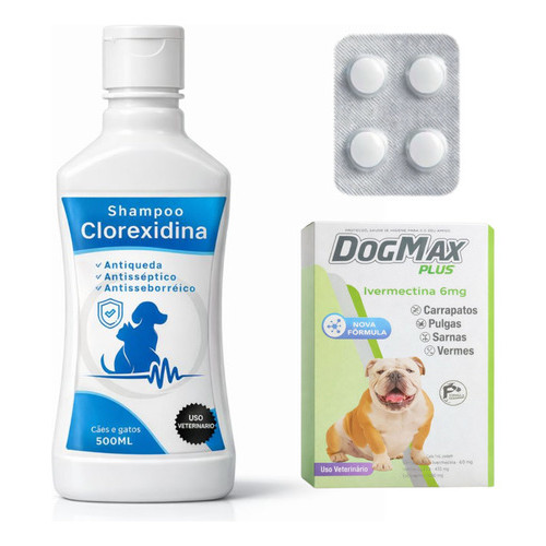 Antipulgas 6mg + Shampoo Clorexidina Para Cães 15kg A 30kg