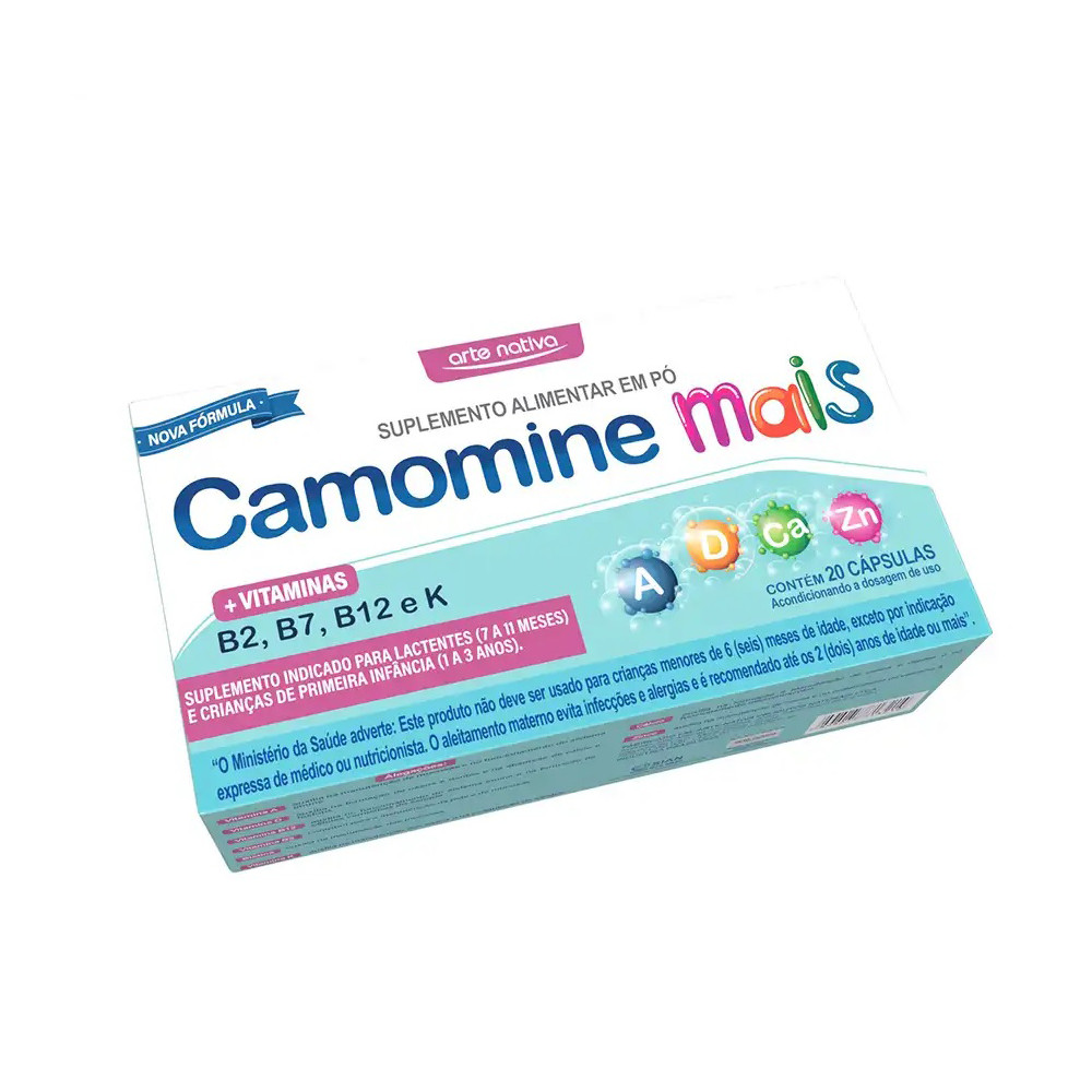 Camomine Mais Vitaminas Kids 20 Cápsulas Arte Nativa em Oferta na Shopee