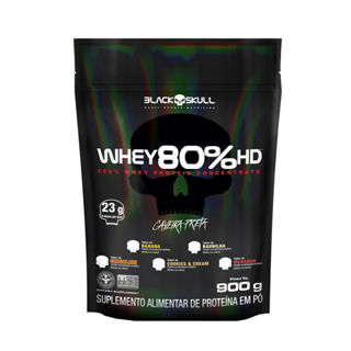 Whey Protein Concentrado 80% HD - Refil 900g - Black Skull em Oferta na Shopee