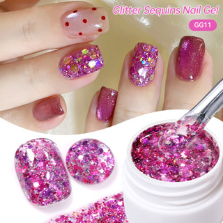 LILYCUTE 7ml Glitter Lantejoulas Gel Polonês Verão Colorido Brilhante Verniz Da Arte Do Prego UV LED Embeber Suprimentos em Oferta na Shopee