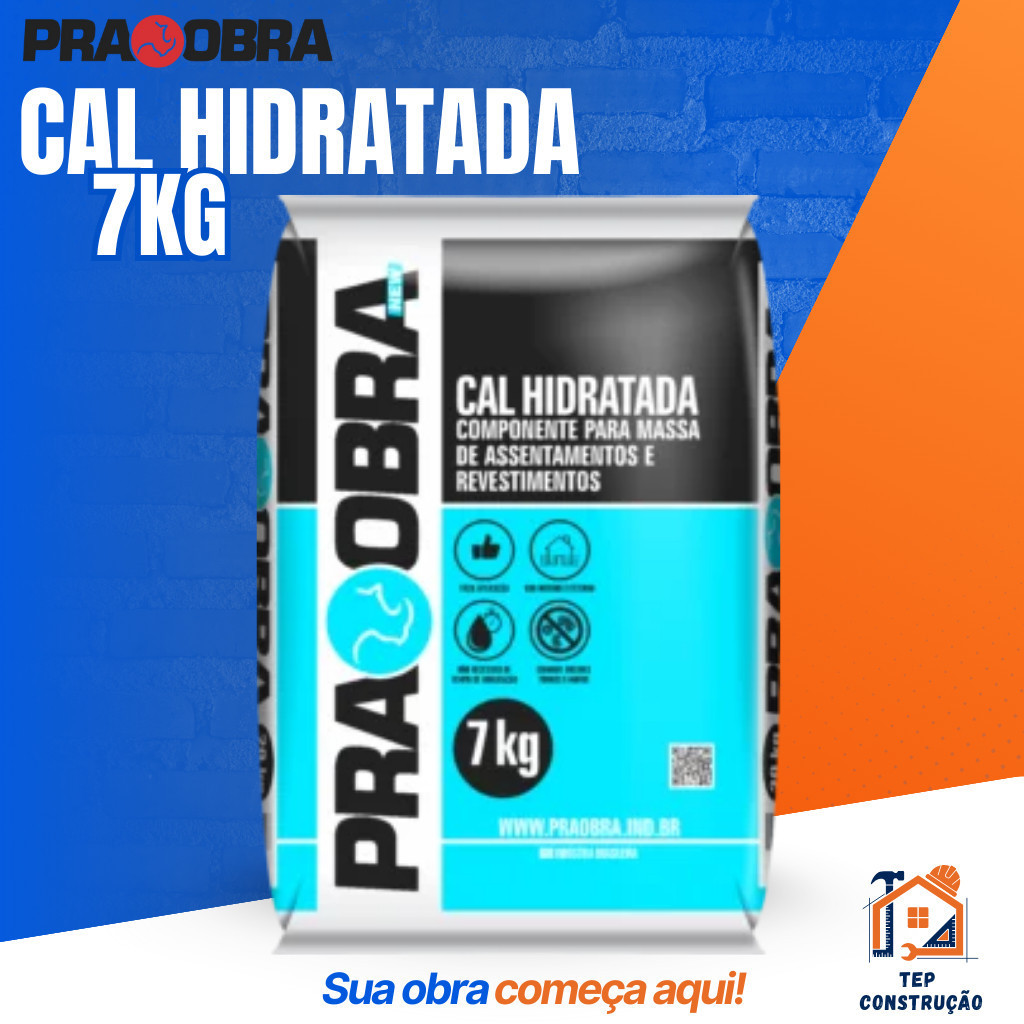 Cal Hidratada Pintura Massa Branco 7kg Interno Externo PRAOBRA Original