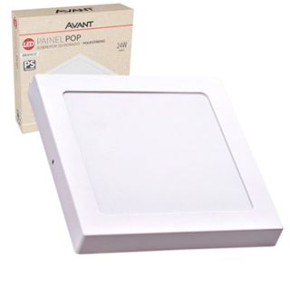 Painel Plafon Led Sobrepor 24w Quadrado 30Cm Casa Teto Luminaria Bivolt Avant em Oferta na Shopee