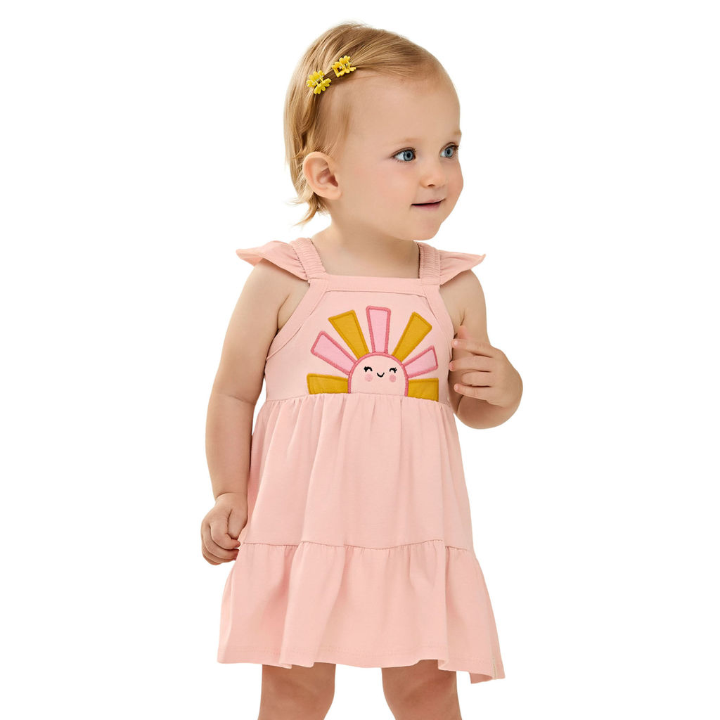 Vestido Bebê Menina Raio de Sol Elian Rosa