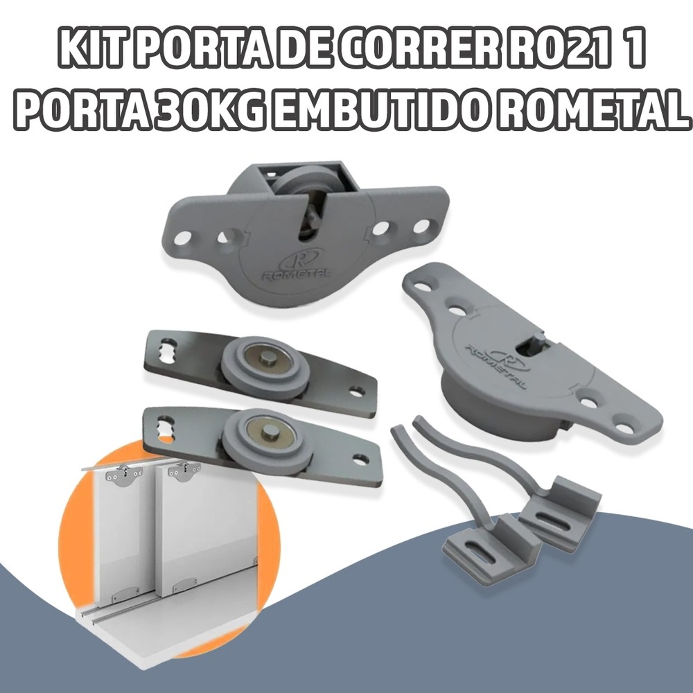 Kit Porta de Correr RO 21M Embutido 30Kg Rometal