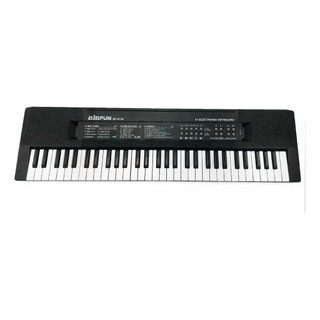 Teclado Infantil Bigfun 61 Teclas Com Microfone BF6138 Preto Bivolt USB Ou Pilha