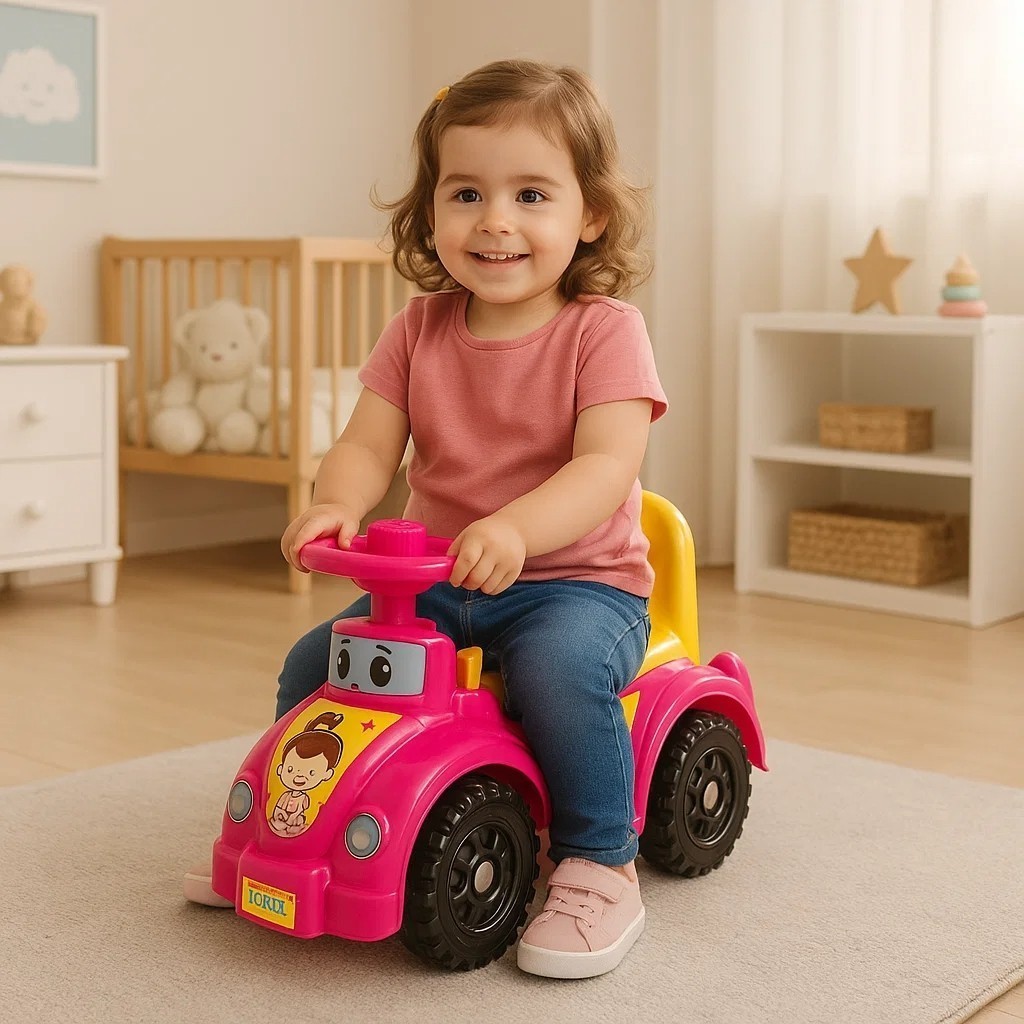 Carrinho Andador Infantil Ketokinha Princesa Dog Azul Vermelho Rosa Kendy Buzina