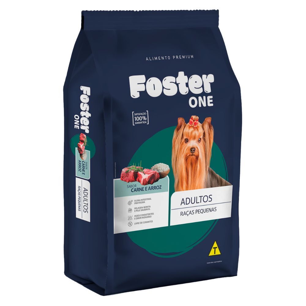 Ração para Cães Foster One Raças Pequenas sabor Carne e Arroz 1kg em Oferta na Shopee