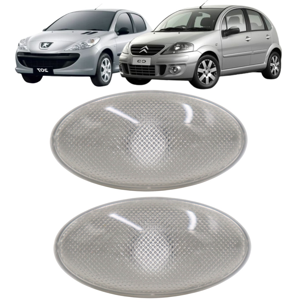Par Lanterna Pisca Paralama Lateral Cristal Citroen C3 Peugeot 206 2003 Até 2011