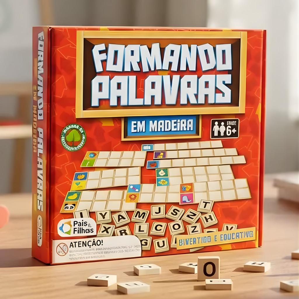 Brinquedo Educativo Formando Palavras Pedagógico Madeira e Papel em Oferta na Shopee