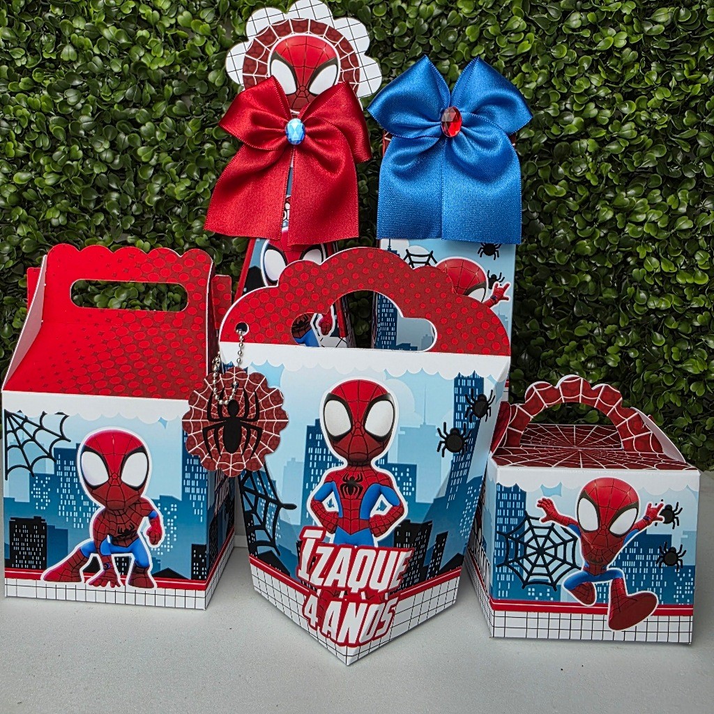 Kit Caixa Montada HOMEM ARANHA CUTE BABY - Personalizados - Festa infantil - Aniversário - Lembrancinha