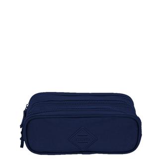 Estojo 3 Compartimentos Crinkle Azul em Oferta na Shopee