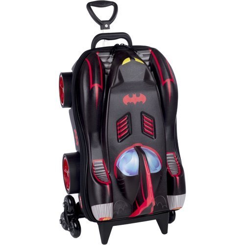 Mala Infantil Rodinhas Tema Batman Resistente Viagem Escolar Criança Preto
