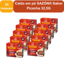 Kit 10 Unidades Caldo em pó SAZÓN® Sabor Picanha 32,5G