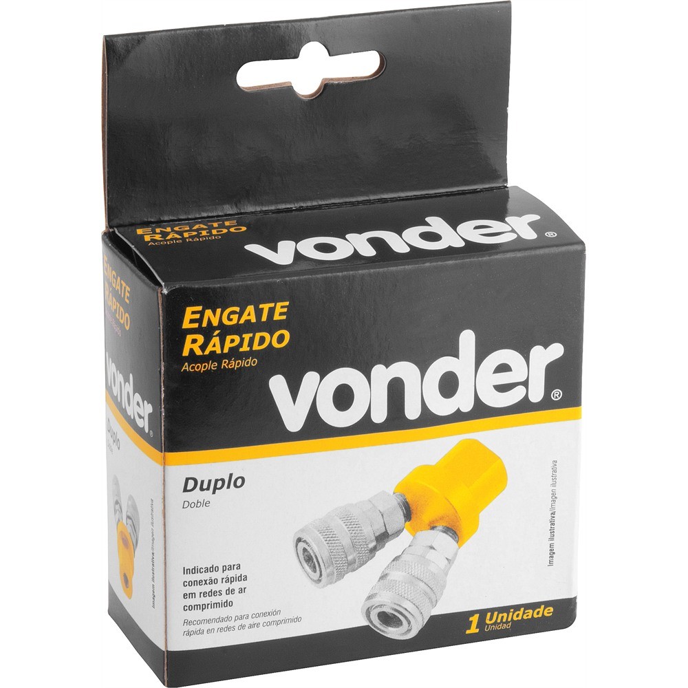 Engate Rápido 1/4" NPT Rosca Fêmea Duplo Vonder — imagem 2 de 2