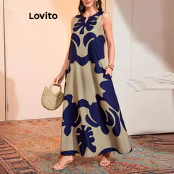 Lovito Casual Vestido Com Estampa Tribal Para Mulheres LNL71111