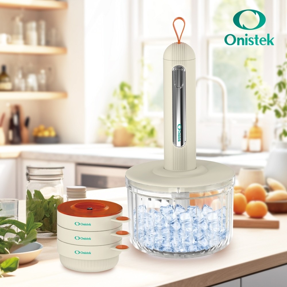 Mini Processador Elétrico Portátil 100W 1500ml Lâminas Inox Recarregável Bege ON-UD125P
