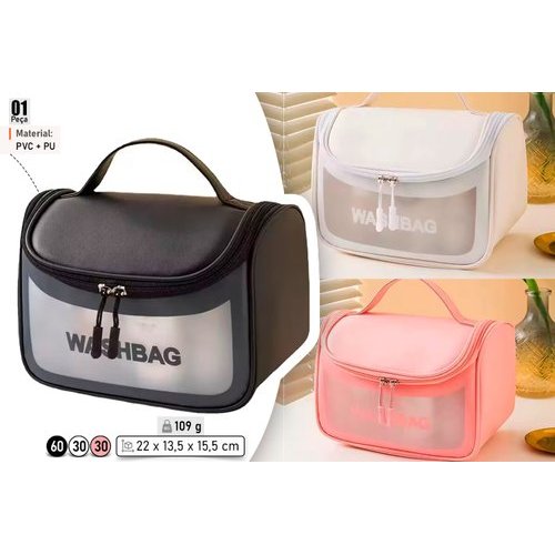 Necessaire Organizador Compacto Bolsa Mão Com Alça Prática Sortida