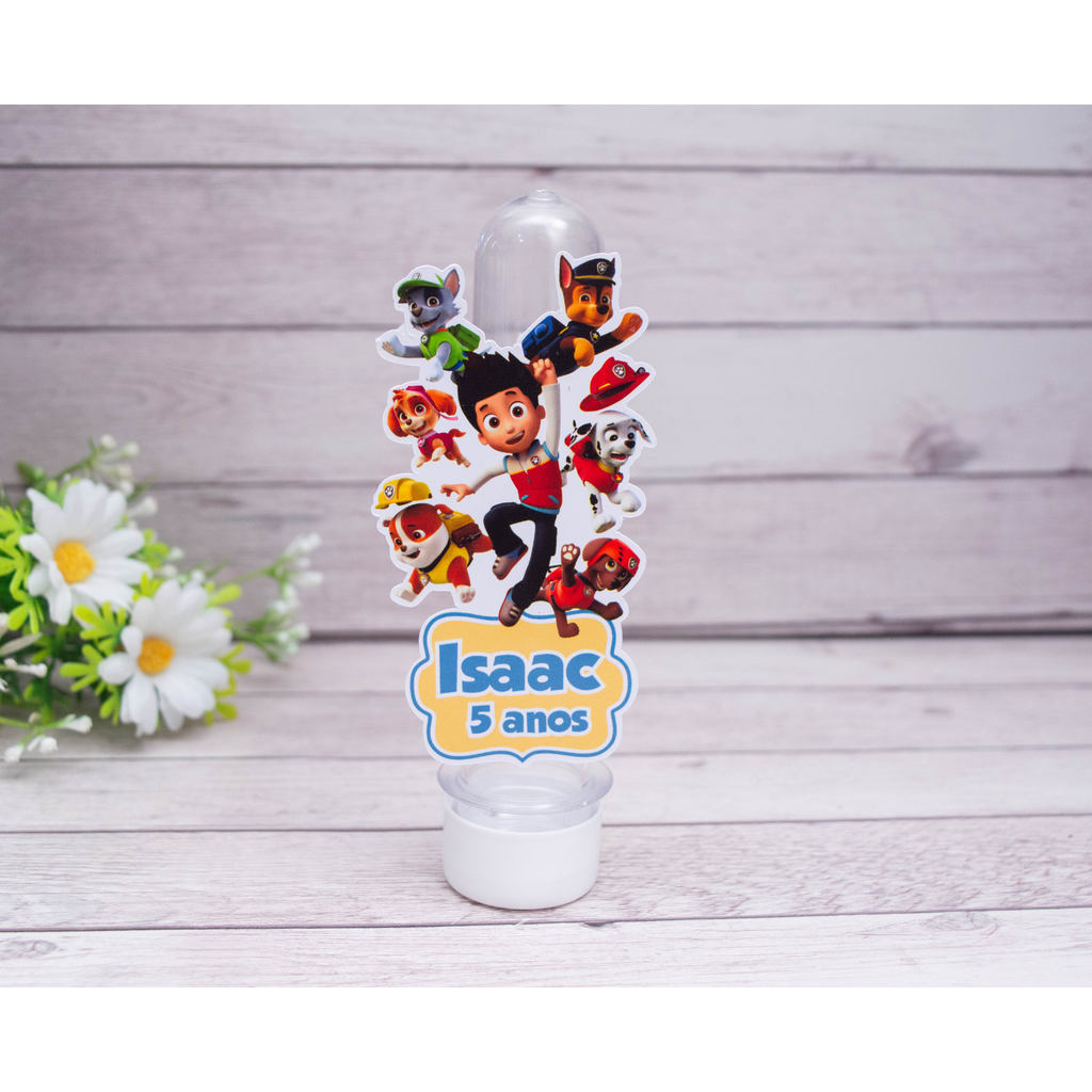 Aplique para Tubete PATRULHA CANINA Azul - Mimo Lembrancinha Personalizada Festa Música Meninas Princesas