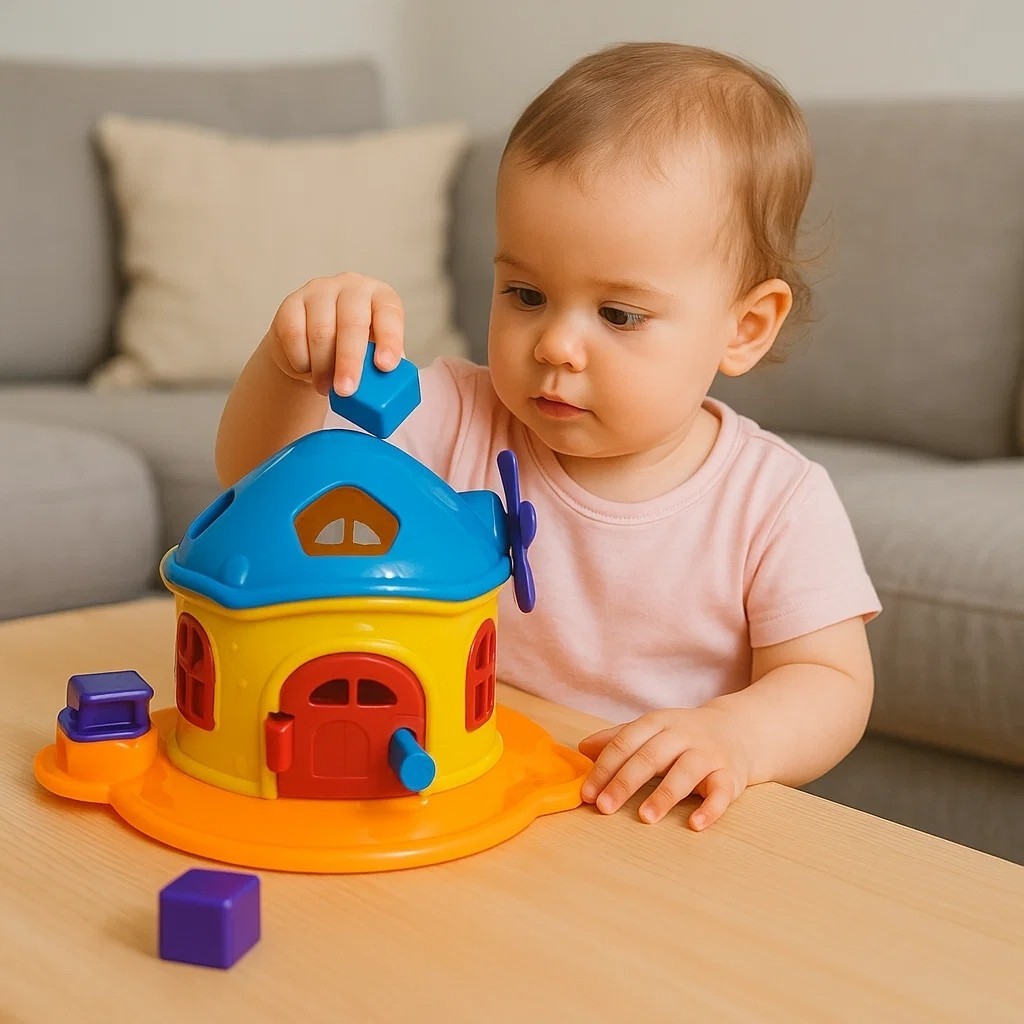 Brinquedo casinha de cogumelo encantado, para encaixar peças e brincar achadinhos
