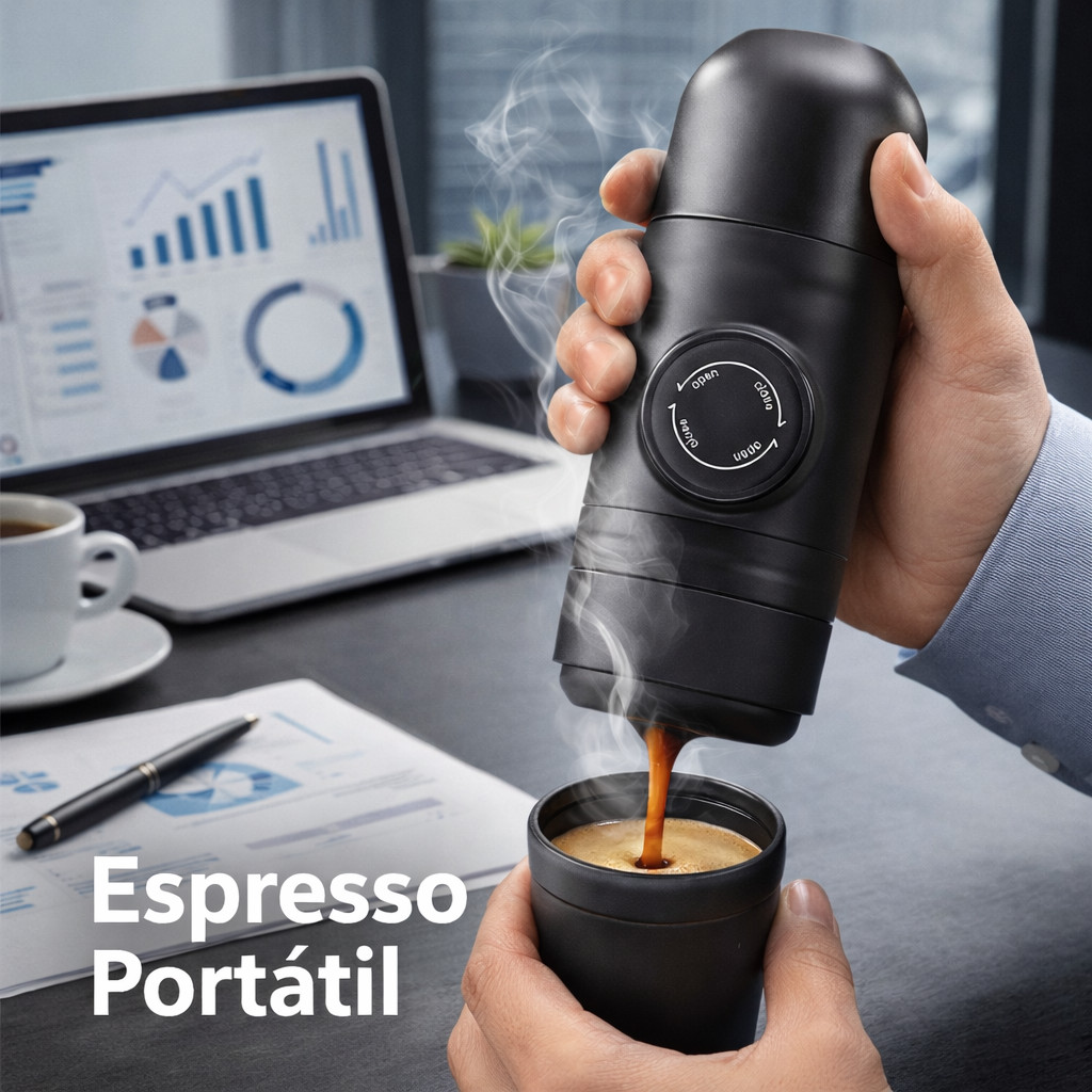 Cafeteira Expresso Portátil Manual Sem Energia Mini Máquina de Café para Casa, Escritório e Uso Diário